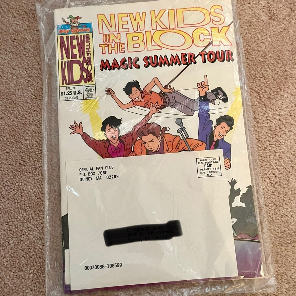 New Kids on the Block Comic #2 Harvey Comics Magic Summer Tour Fan Club Sealed